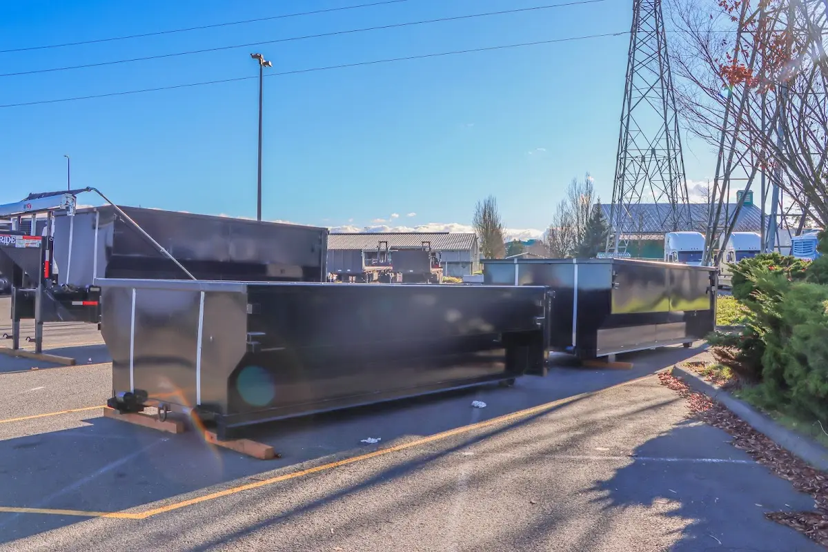 Roll-off dumpster ready for waste disposal at job site for Residential Dumpster Rental in Keller